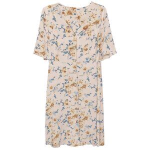 Cato Floral Button-Down Dress 22W/24W V-Neck Short Sleeve Lightweight Feminine